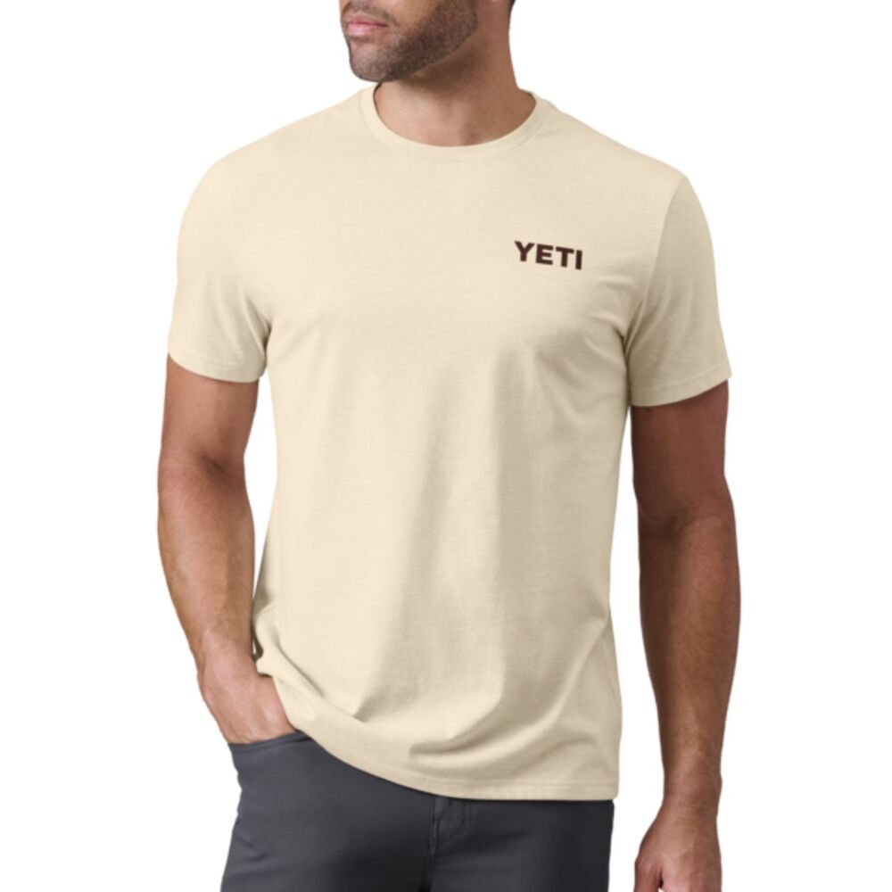 Men's Cream YETI "A Bit Broncy" S/S Tee Size S - Picture 7 of 7